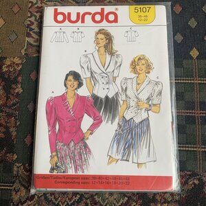 Burda 5107 Women’s Blazer Style Top Sewing Pattern - Sizes 12-22 European 38-48